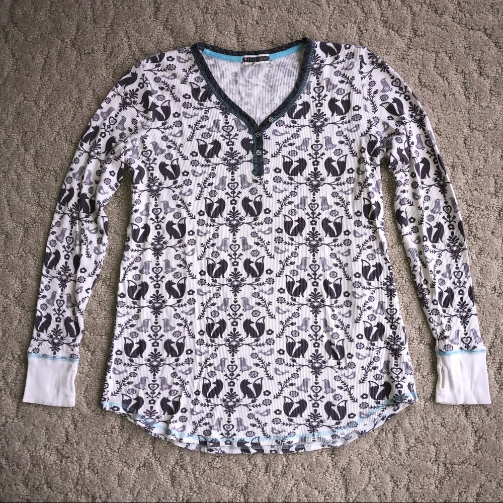 PJ Salvage Lounge Thermal Top M Fox Birds